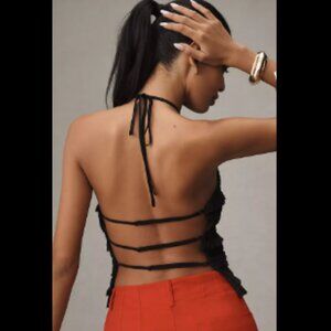 Brand New Sunday in Brooklyn Ruffle Halter Tank Top